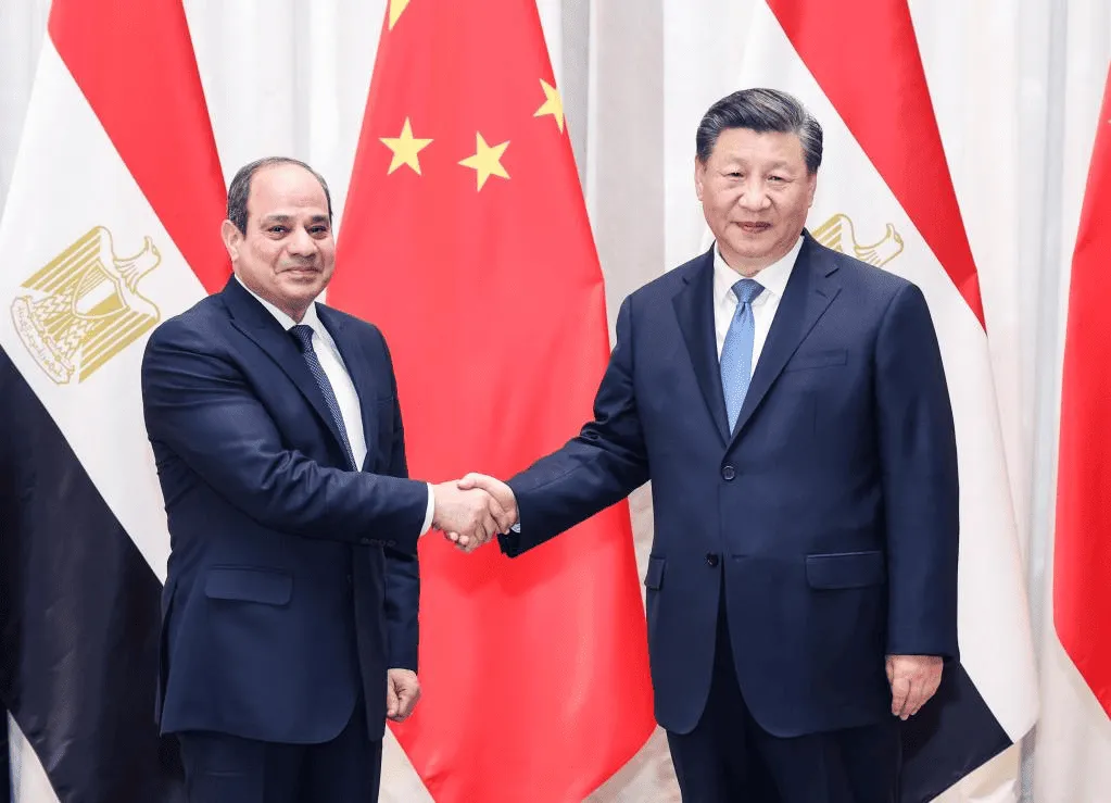 Egypt President Abdel Fattah El-Sisi and Xi Jinping