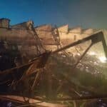 What remains of the once powerful citrus company in the southern hemisphere following a mysterious fire on Sunday morning.