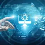 AI and robotics technology connecting humans and machines seamlessly.