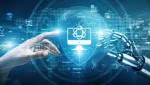 AI and robotics technology connecting humans and machines seamlessly.