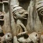 Ancient African wooden masks showcasing traditional artistry and cultural heritage.