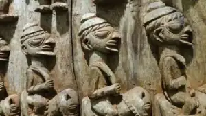 Ancient African wooden masks showcasing traditional artistry and cultural heritage.