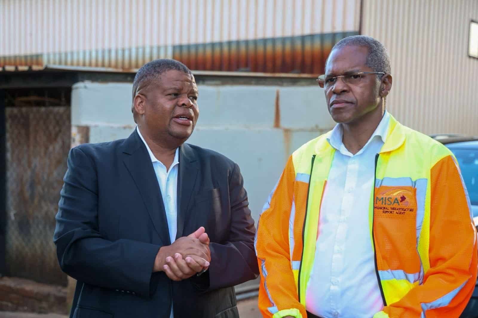 Deputy Water and Sanitation Minister David Mahlobo with COGTA Minister Velinkosi Hlabisa