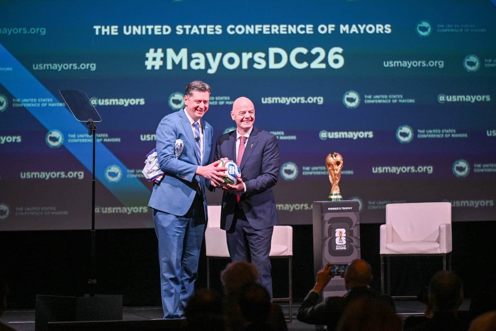 FIFA President Gianni Infantino at the United States Mayor's Conference