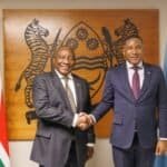 Cyril Ramaphosa with Duma Boko