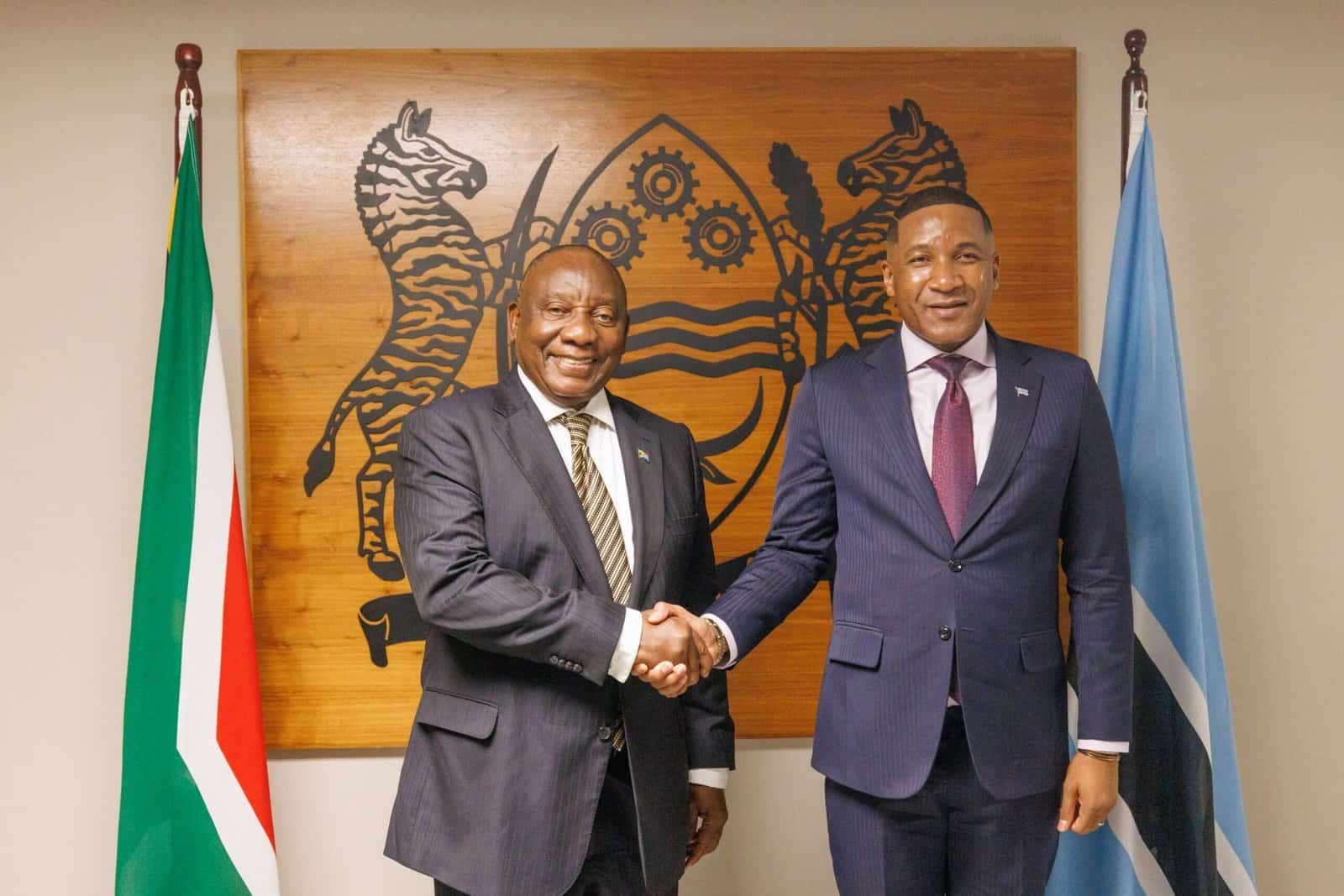 Cyril Ramaphosa with Duma Boko