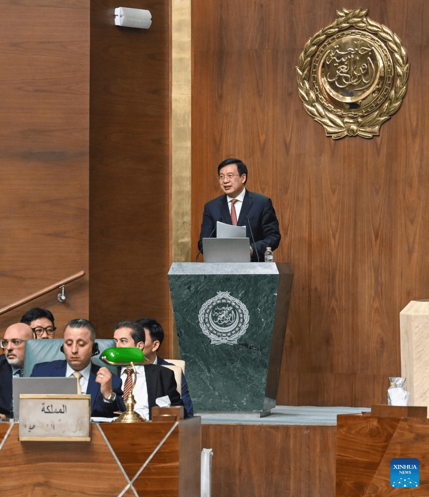 President of Xinhua News Agency Fu Hua speaks at the opening ceremony of the Global South Media and Think Tank Forum Chinese-Arab Partnership Conference