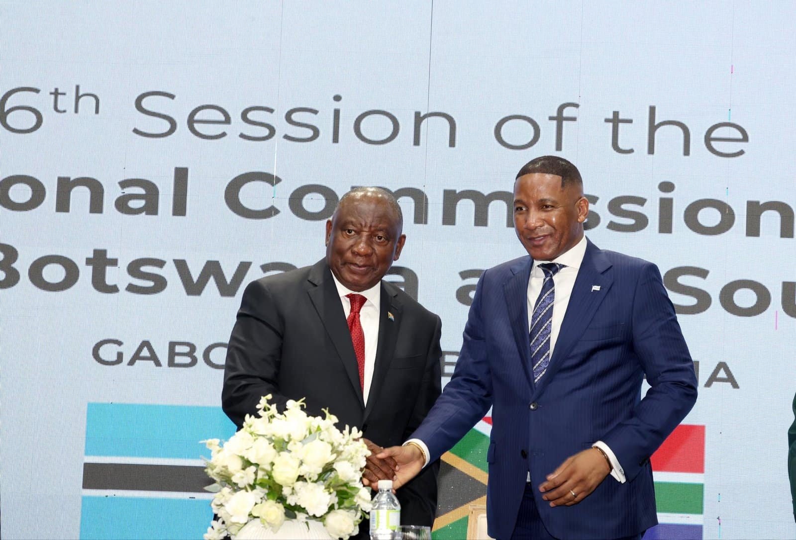 South African President Cyril Ramaphosa and Botswana President Duma Boko