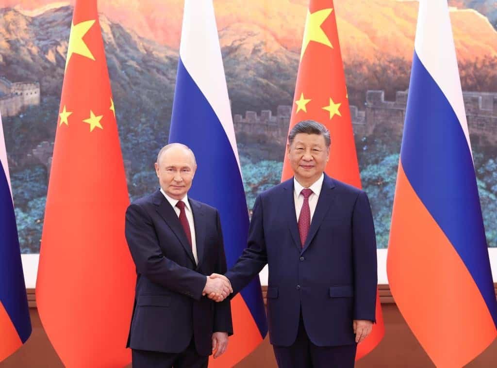 Chinese President Xi Jinping holds talks with Russian President Vladimir Putin