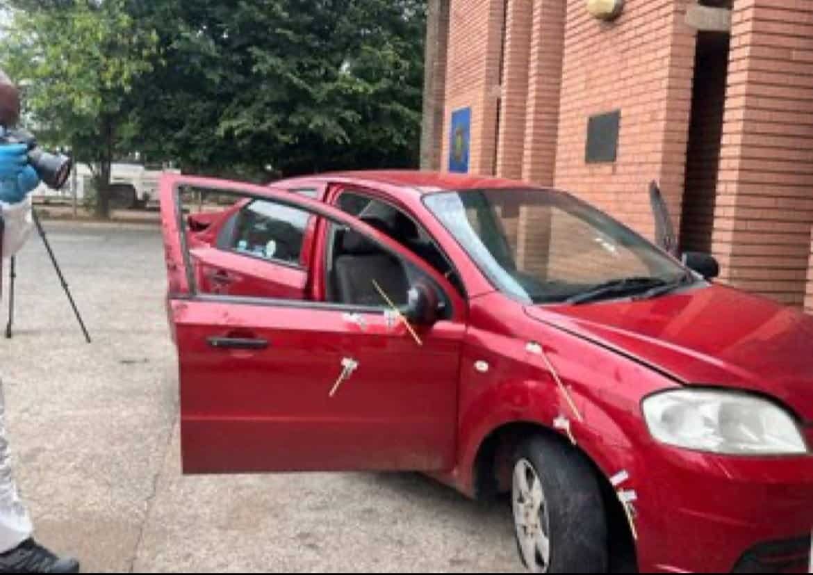 Brown Mogotsi's red Chevrolet