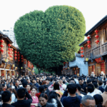 People visit the historic and cultural city block Three Lanes and Seven Alleys in Fuzhou, southeast China's Fujian Province, Feb. 21, 2026. Many visitors flocked to historic blocks in Fuzhou to celebrate the Chinese New Year during the Spring Festival holiday.