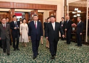 Xi Jinping, general secretary of the Communist Party of China Central Committee and Chinese president, and his wife Peng Liyuan attend the luncheon hosted by Kim Jong Un, general secretary of the Workers' Party of Korea and president of the State Affairs of the Democratic People's Republic of Korea (DPRK), and Kim's wife Ri Sol Ju, in Pyongyang, the DPRK, June 9, 2026.