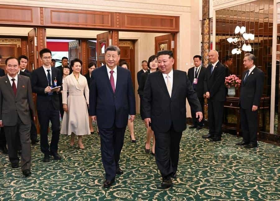 Xi Jinping, general secretary of the Communist Party of China Central Committee and Chinese president, and his wife Peng Liyuan attend the luncheon hosted by Kim Jong Un, general secretary of the Workers' Party of Korea and president of the State Affairs of the Democratic People's Republic of Korea (DPRK), and Kim's wife Ri Sol Ju, in Pyongyang, the DPRK, June 9, 2026.
