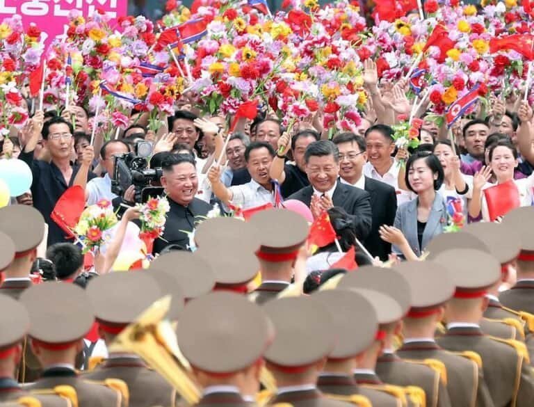 Xi Jinping with Kim Jong Un