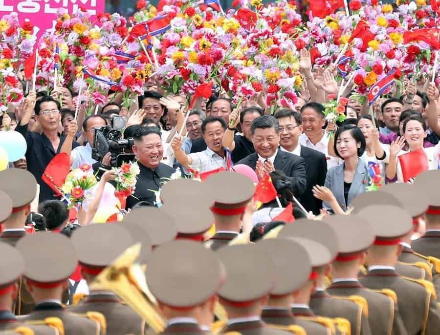 Xi Jinping with Kim Jong Un