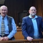 Former apartheid police sergeants Abraham Hercules Engelbrecht, 61, and Pieter Stander, 60, appeared before the Pretoria High Court sitting in Benoni on Tuesday for sentencing after they were found guilty on 2 December 2025 of the premeditated murder of Caiphus Nyoka. Photo: X/WorldofThabiso