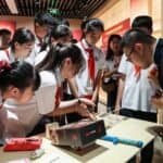 Students of a local junior high school have a study tour course at the site of an exhibition commemorating the inauguration of radio and code communications of the Communist Party of China in Shanghai, east China, June 2, 2026. (Xinhua/Shan Yuqi)