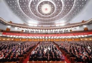 A gathering in celebration of the 105th founding anniversary of the Communist Party of China (CPC) is held at the Great Hall of the People in Beijing, capital of China, July 1, 2026. (Xinhua/Huang Jingwen)