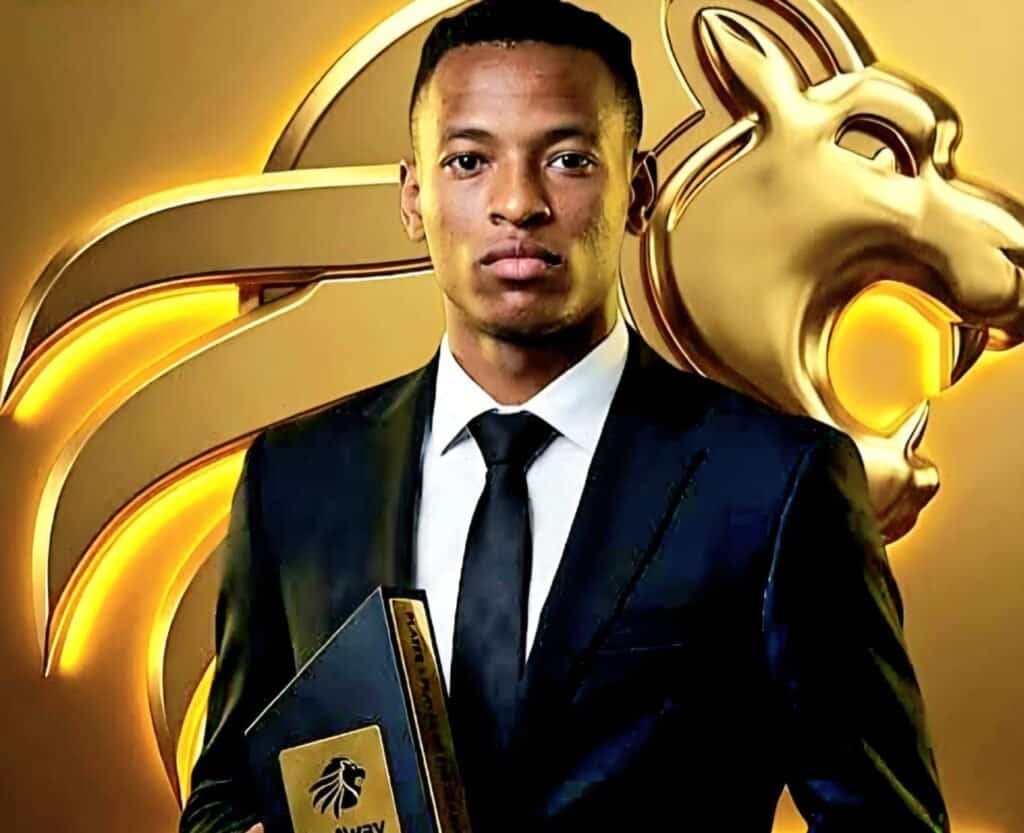 Relebohile Mofokeng won the Players' Player of the Season, Midfielder of the Season and Footballer of the Season awards. Photo: Supplied