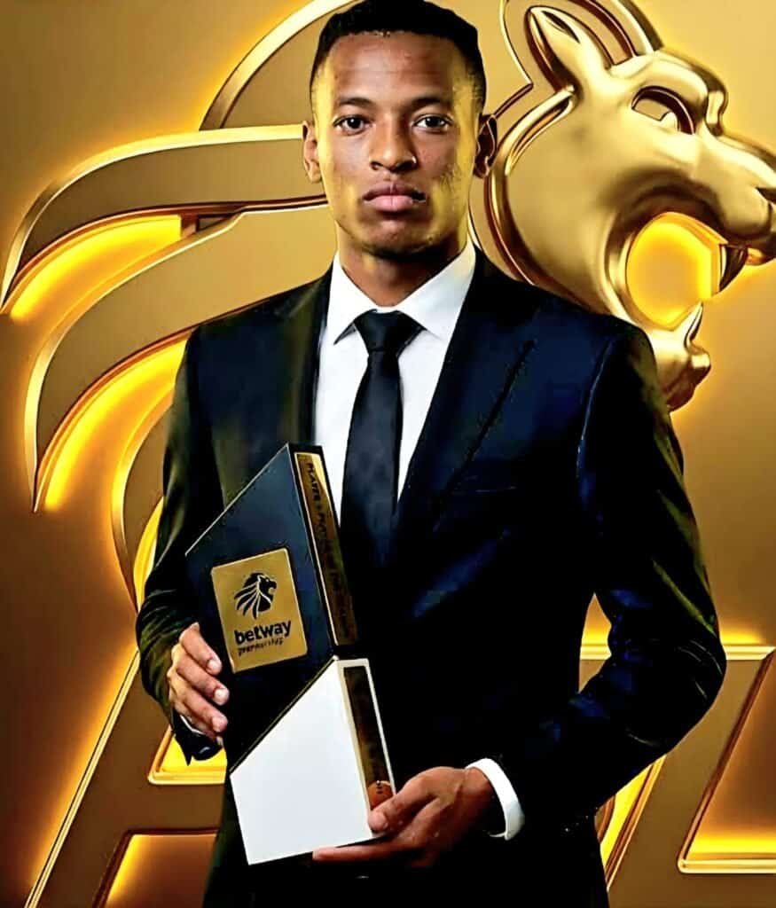Relebohile Mofokeng won the Players' Player of the Season, Midfielder of the Season and Footballer of the Season awards. Photo: Supplied