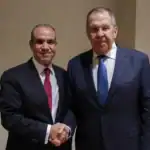 Egyptian Foreign Minister Badr Abdelatty and Russian Foreign Minister Sergey Lavrov