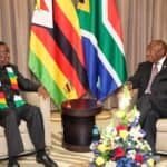 President Cyril Ramaphosa with Zimbabwean President Emmerson Mnangagwa at the fourth session of the South Africa-Zimbabwe Bi-National Commission in Pretoria