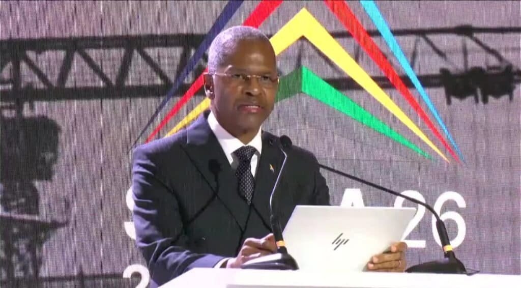 Cooperative Governance and Traditional Affairs Minister Velenkosini Hlabisa at the Sustainable Infrastructure Development Symposium South Africa (SIDSSA) 2026 at the Century City Conference Centre in Cape Town