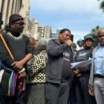The Black Business Federation (BBF), the African Farmers' Association of South Africa (AFASA), and the newly formed South African Traditional Leaders Organisation (SATLO) march led by Wonderboy Jaca and activist Ngizwe Mchunu at IDC offices in KZN