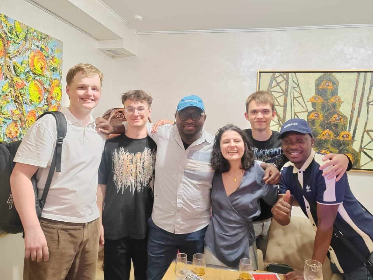 Kalumbu Lumpa on a midnight gallery tour in Moscow, Russia