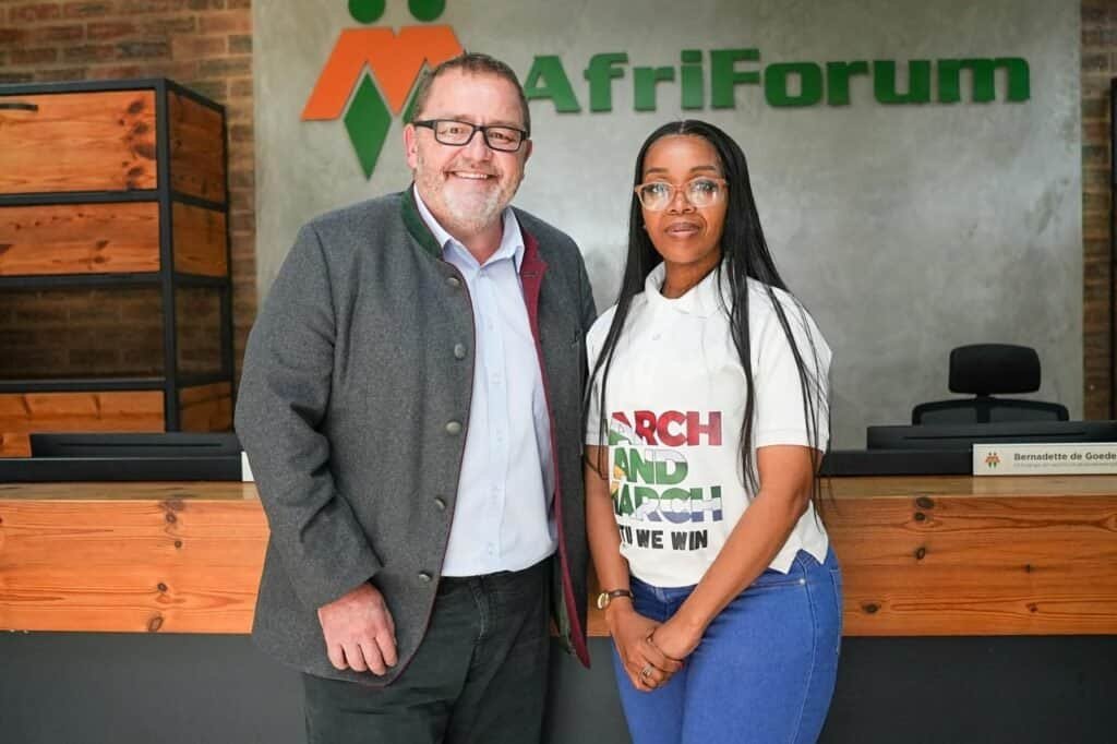 March and March Movement Leader Jacinta Ngobese-Zuma with Afriforum CEO Kallie Kriel.