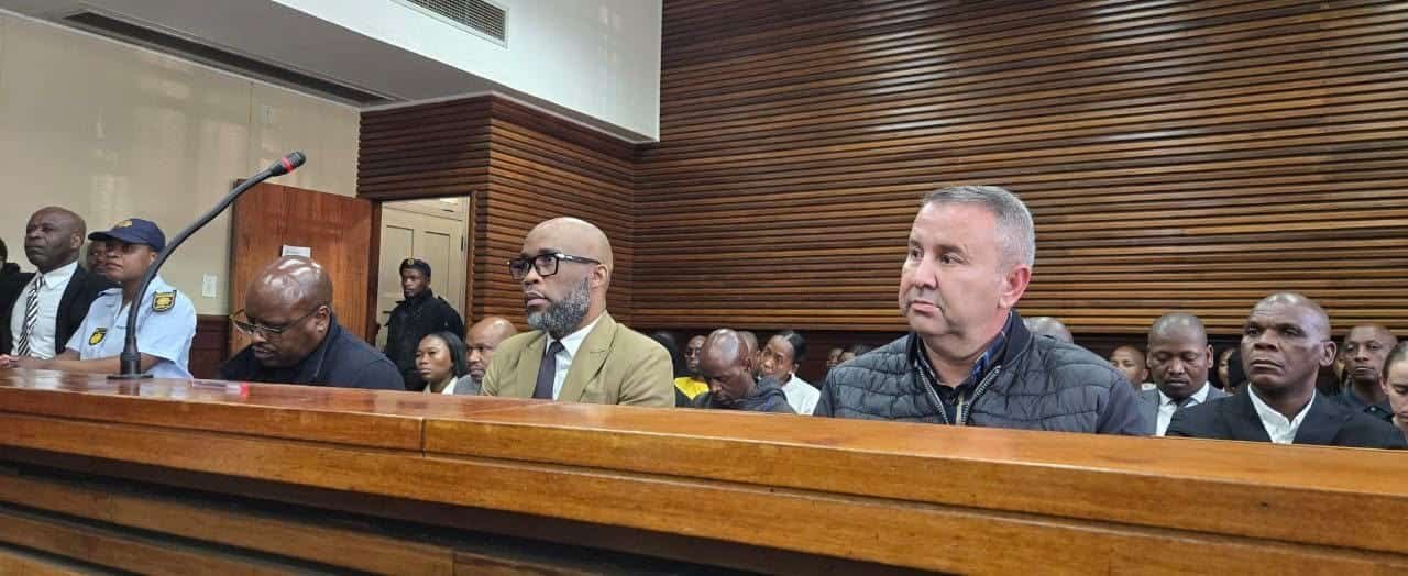 Former EMPD Acting Deputy Chief Julius Doctor Mkhwanazi, Vusumuzi “Cat” Matlala and Christ Steyn have appeared in the Germiston Magistrates’ Court over allegations involving the illegal use of municipal vehicles fitted with blue lights and sirens. Photo: X/cbdoilRSA