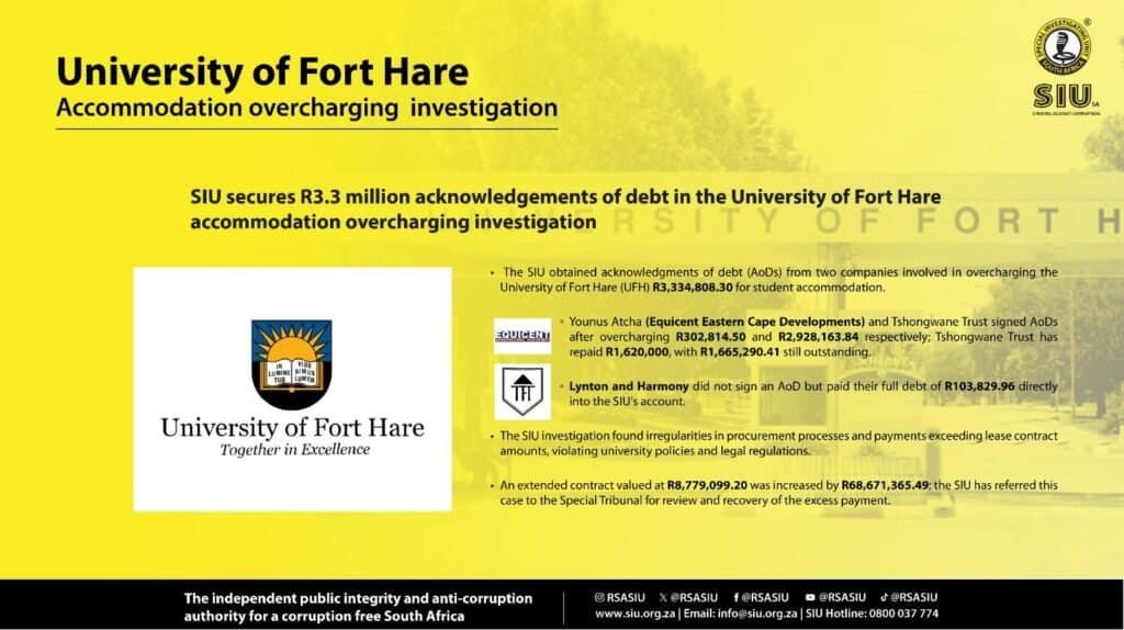 Special Investigating Unit (SIU) University of Fort Hare
