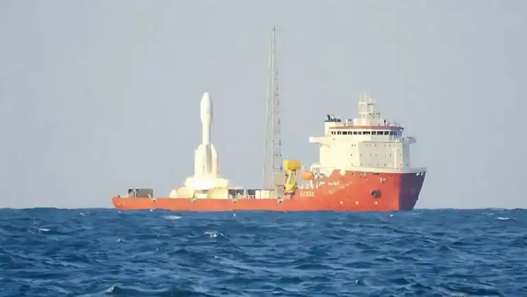 China Launches Satellites for Global Internet Network From Sea for First Time