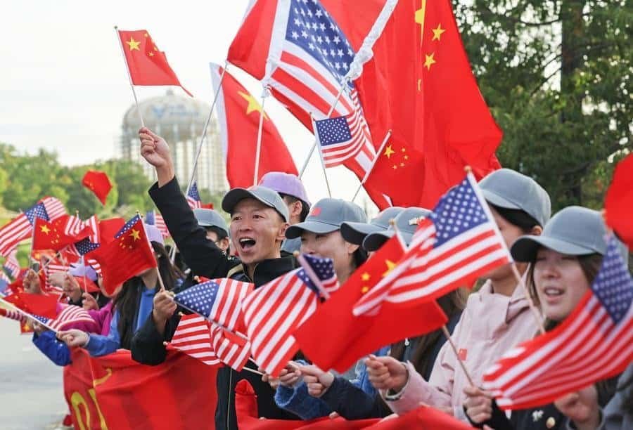 Chinese President Xi Jinping is welcomed upon his arrival in the United States on Sept. 23, 2026. (Xinhua/Lu Ye)