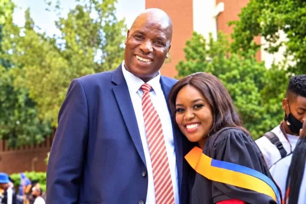 Dr Malekutu Johannes Mehlape and his daughter, Mologadi Mehlape