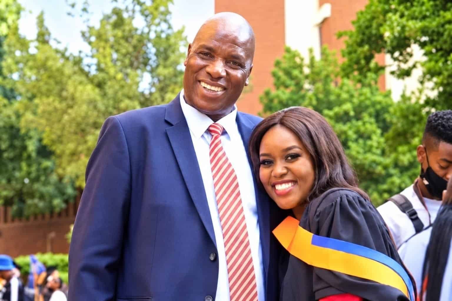 Dr Malekutu Johannes Mehlape and his daughter, Mologadi Mehlape