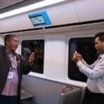 A guest films his passenger experience on Guangzhou Metro Line 18 in Guangzhou, south China's Guangdong Province, Sept. 3, 2026. (Xinhua/Gao Jing)