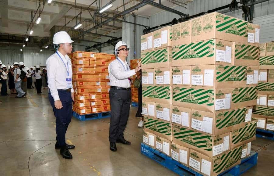 Guests visit Guangzhou Nansha International Logistics Center in Guangzhou, south China's Guangdong Province, Sept. 3, 2026. (Xinhua/Lu Hanxin)