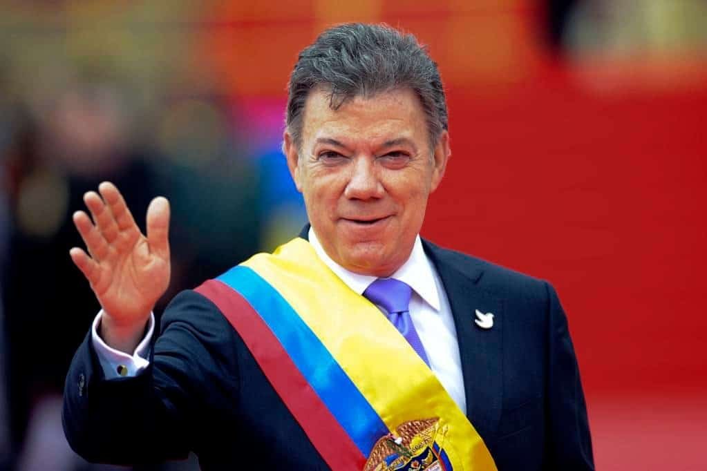 Former Colombian president and 2016 Nobel Peace Prize laureate Juan Manuel Santos
