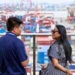 Guests visit Nansha Phase IV Fully Automatic Terminal of Guangzhou Port in Guangzhou, south China's Guangdong Province, Sept. 3, 2026. (Xinhua/Lu Hanxin)