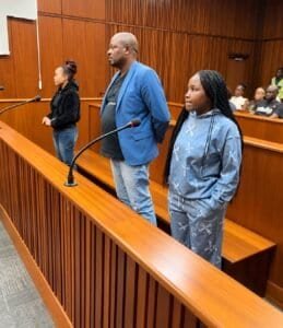 Rirhandzu Tibana, Jabulani Maluleke and Charlotte Tibana at the Polokwane Magistrate's Court. Photo: Supplied
