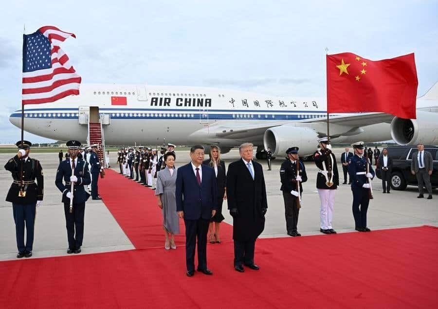 Chinese President Xi Jinping arrives at Joint Base Andrews on Sept. 23, 2026, for a state visit to the United States at the invitation of U.S. President Donald Trump. (Xinhua/Li Xiang)