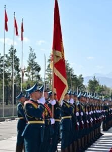 Chinese President Xi Jinping attends a welcome ceremony held by Kyrgyz President Sadyr Japarov in Bishkek, Kyrgyzstan, Aug. 31, 2026. (Xinhua/Zhai Jianlan)