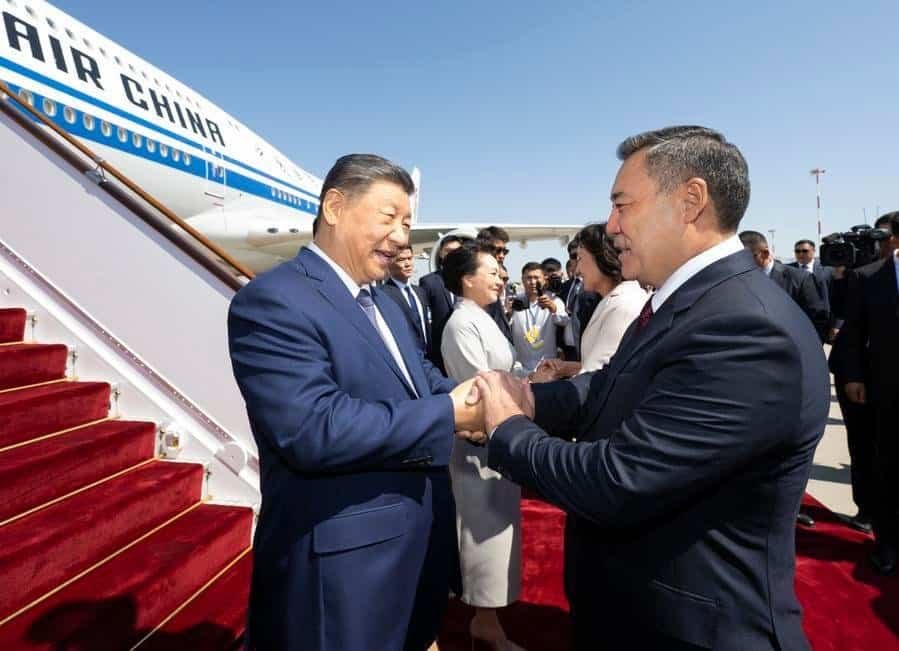 Chinese President Xi Jinping arrives in Bishkek for the Shanghai Cooperation Organisation (SCO) Summit 2026 and a state visit to Kyrgyzstan upon the invitation of President Sadyr Japarov of Kyrgyzstan, Aug. 30, 2026. (Xinhua/Xie Huanchi)