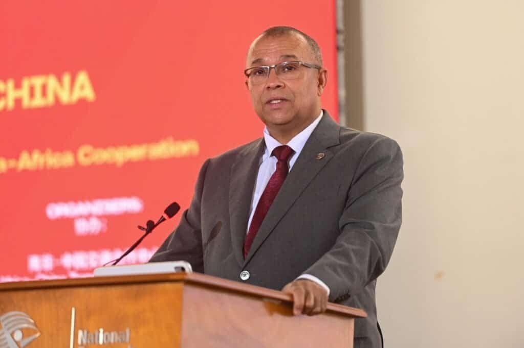 Cedric Frolick, South African National Assembly House Chairperson for Committees, Oversight and Participation, speaks at the “Governance of China” seminar in Pretoria, South Africa, on 9 October. Photo: Supplied