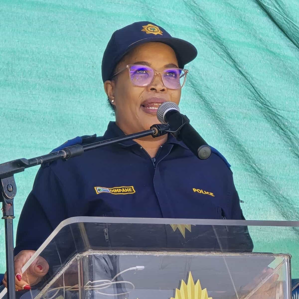 Acting National Police Commissioner Lieutenant General Puleng Dimpane outlined the SAPS intensified crime-fighting strategy on Monday during the national launch of the Safer Festive Season 2026/2027 operations at Kwabokweni Stadium in Mbombela, Mpumalanga. Photo: SAPS
