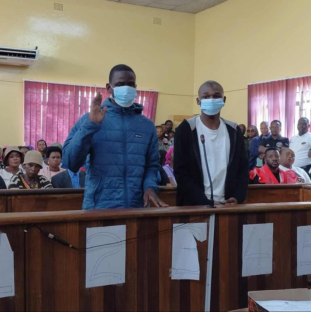 Hlamulo Makondo of Majeje village in Phalaborwa and Malwandla Khosa of Phaphazela village near Malamulele appeared before the Malamulele Magistrate’s Court on Tuesday facing several charges linked to the murder of slain Limpopo comedian Ndivhuwo Khaidzianii, popularly known on social media as Skeem Mafenya. Photo: Supplied