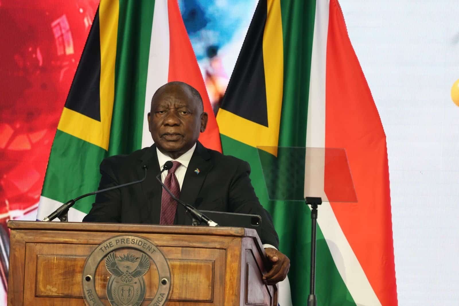 President Cyril Ramaphosa challenged South African employers to give the youth employment at the SA Youth National Leadership Convening at the Galleria Conference Centre in Sandton on Thursday. Photo: DEL
