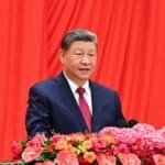 Chinese President Xi Jinping, also general secretary of the Communist Party of China Central Committee and chairman of the Central Military Commission, delivers an important speech at a reception to celebrate the 77th anniversary of the founding of the People's Republic of China at the Great Hall of the People in Beijing, capital of China, Sept. 30, 2026. (Xinhua/Xie Huanchi)