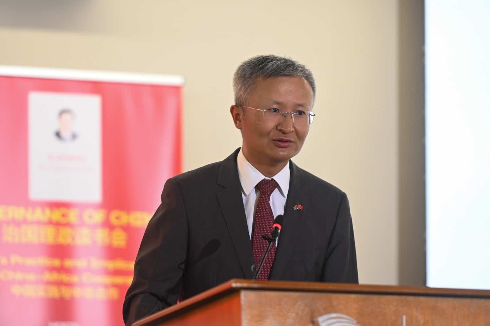 Zhao Jixian, minister-counsellor of the Chinese Embassy in South Africa, speaks at the “Governance of China” seminar in Pretoria, South Africa, on 9 October. Photo: Supplied